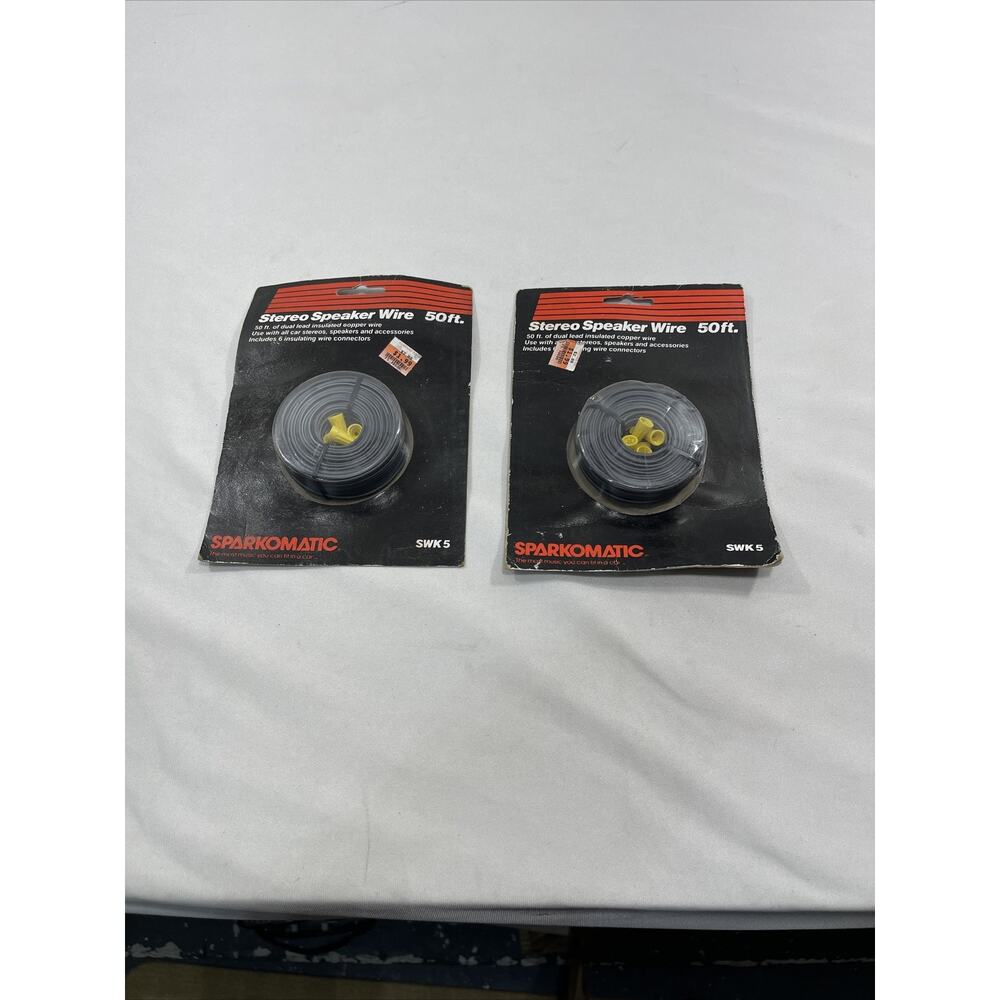 Sparkomatic Classic speaker wire gray 50 Foot new lot of 2. Restoration. NOS